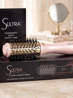 NIB SULTRA Compact Bombshell Blowout Brush-Rosy
